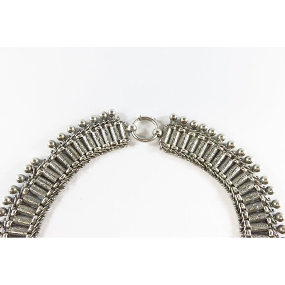 Antique Victorian Sterling Collar Book Chain Necklace Etched Links 17" Long - Picture 2 of 10